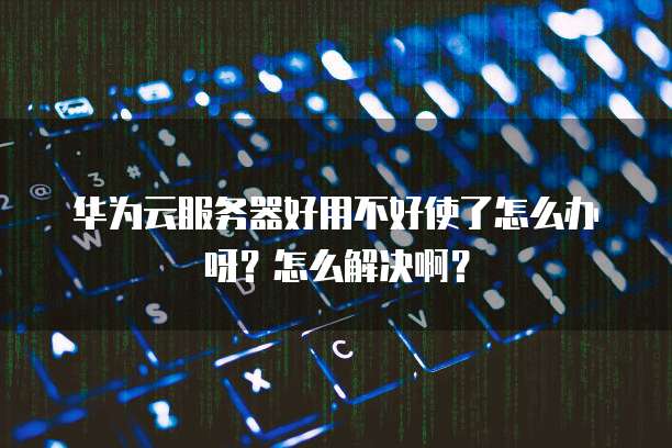 华为云服务器好用不好使了怎么办呀?怎么解决啊?