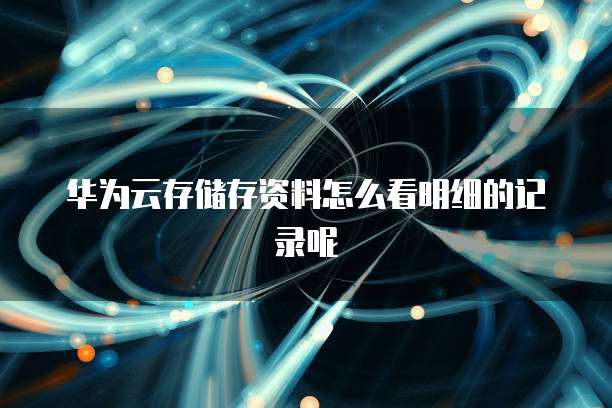 华为云存储存资料怎么看明细的记录呢