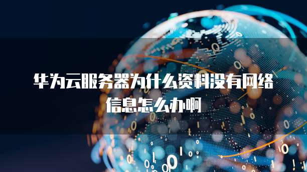 华为云服务器为什么资料没有网络信息怎么办啊