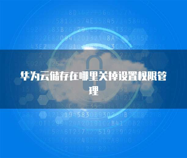 华为云储存在哪里关掉设置权限管理
