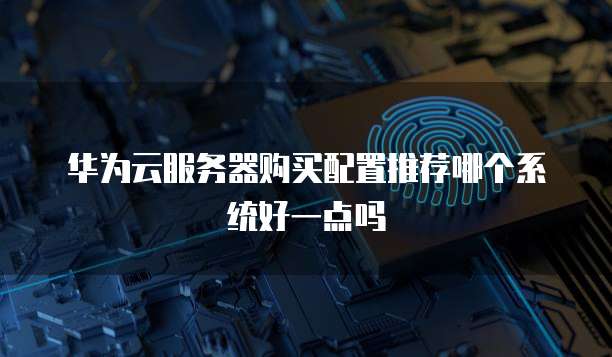 华为云服务器购买配置推荐哪个系统好一点吗