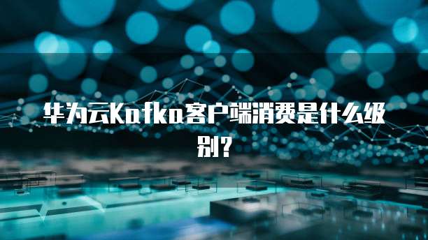 华为云Kafka客户端消费是什么级别?