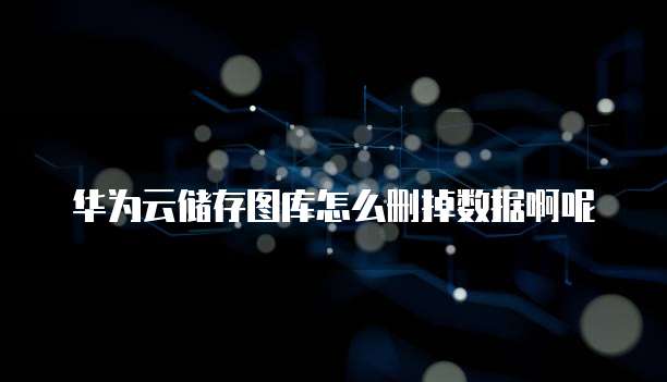 华为云储存图库怎么删掉数据啊呢