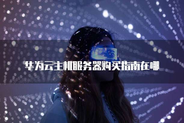 华为云主机服务器购买指南在哪