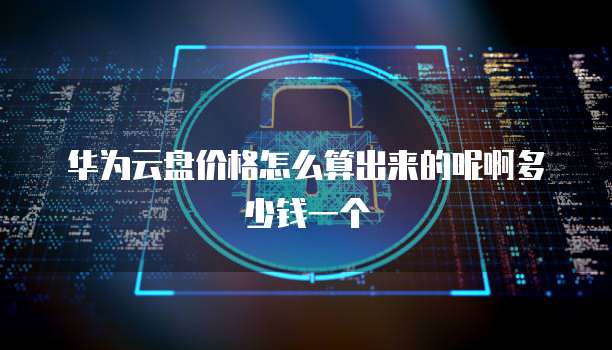 华为云盘价格怎么算出来的呢啊多少钱一个