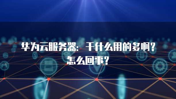 华为云服务器:干什么用的多啊?怎么回事?