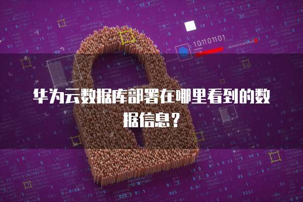 华为云数据库部署在哪里看到的数据信息?