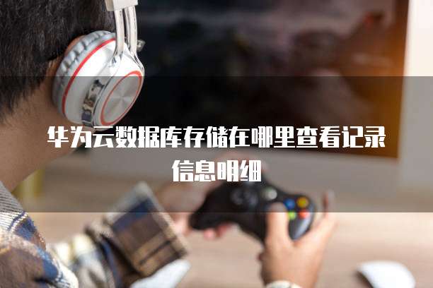 华为云数据库存储在哪里查看记录信息明细