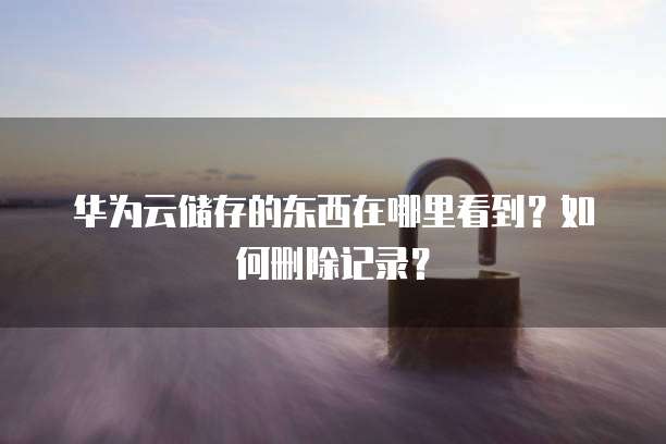 华为云储存的东西在哪里看到?如何删除记录?