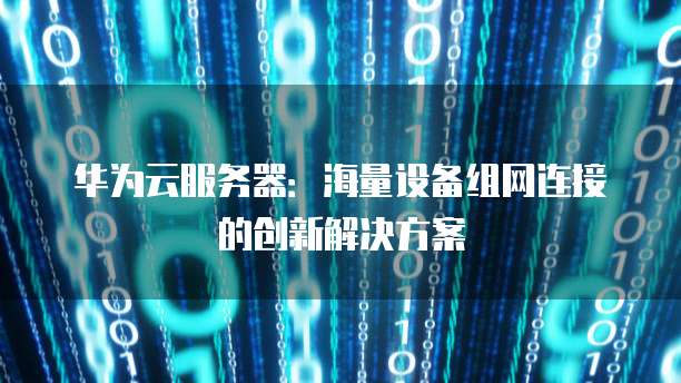 华为云服务器:海量设备组网连接的创新解决方案