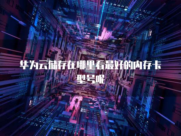 华为云储存在哪里看最好的内存卡型号呢
