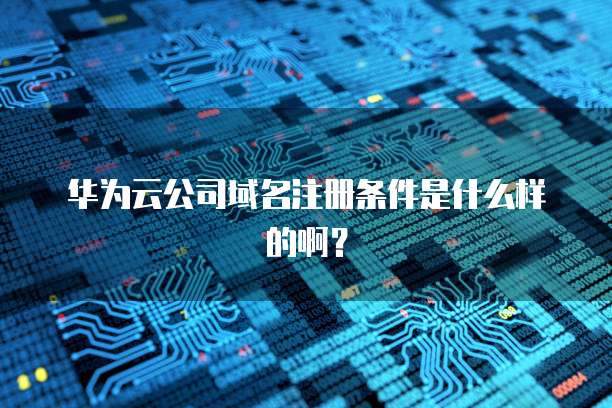 华为云公司域名注册条件是什么样的啊?