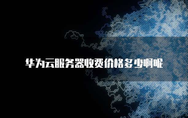 华为云服务器收费价格多少啊呢