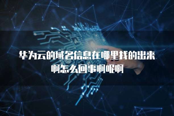 华为云的域名信息在哪里找的出来啊怎么回事啊呢啊