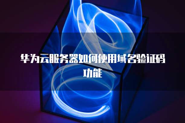 华为云服务器如何使用域名验证码功能