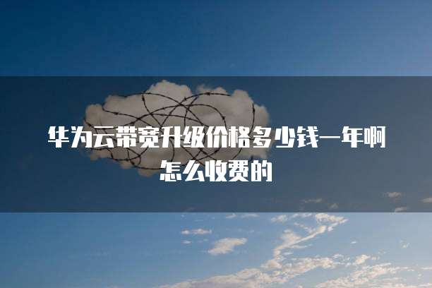 华为云带宽升级价格多少钱一年啊怎么收费的