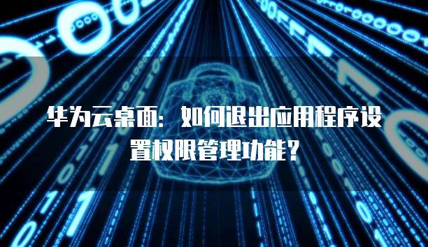 华为云桌面:如何退出应用程序设置权限管理功能?