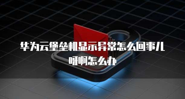 华为云堡垒机显示异常怎么回事儿呀啊怎么办