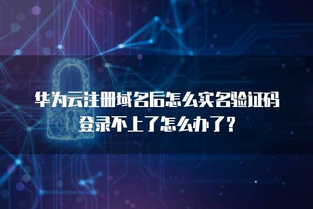 华为云注册域名后怎么实名验证码登录不上了怎么办了?