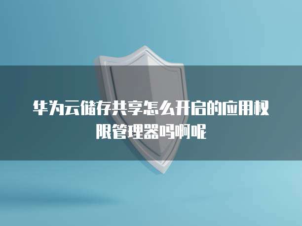 华为云储存共享怎么开启的应用权限管理器吗啊呢