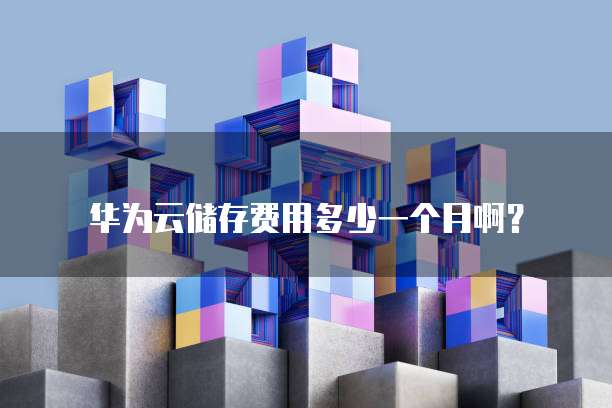 华为云储存费用多少一个月啊?