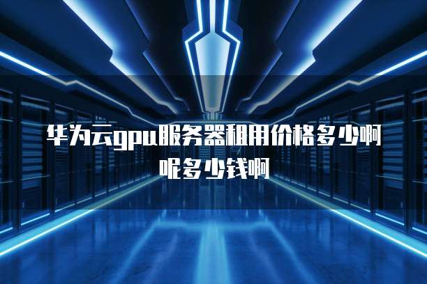 华为云gpu服务器租用价格多少啊呢多少钱啊