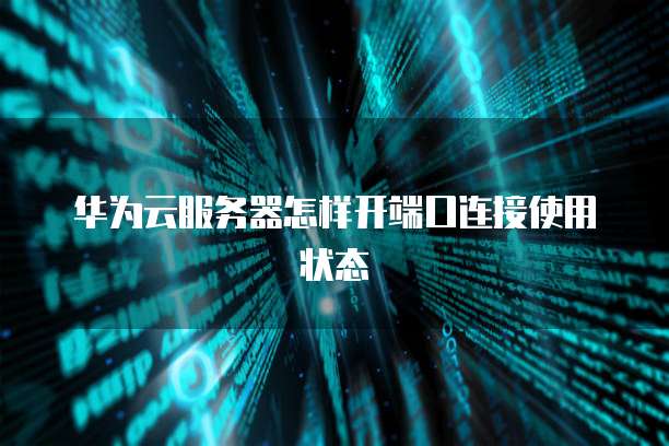 华为云服务器怎样开端口连接使用状态