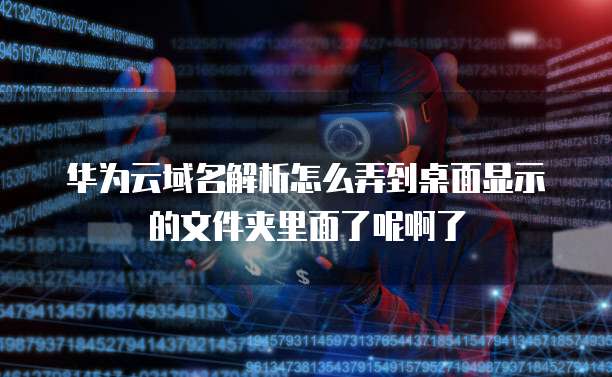 华为云域名解析怎么弄到桌面显示的文件夹里面了呢啊了