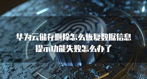 华为云储存删除怎么恢复数据信息提示功能失败怎么办了