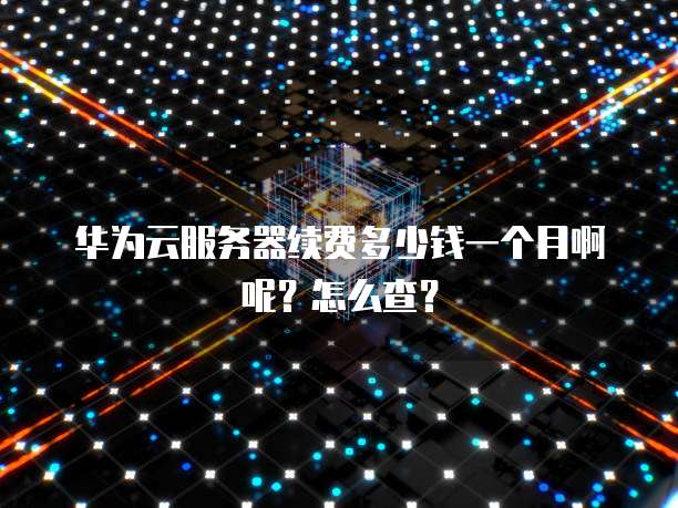 华为云服务器续费多少钱一个月啊呢？怎么查？