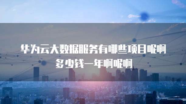 华为云大数据服务有哪些项目呢啊多少钱一年啊呢啊
