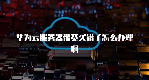 华为云服务器带宽买错了怎么办理啊