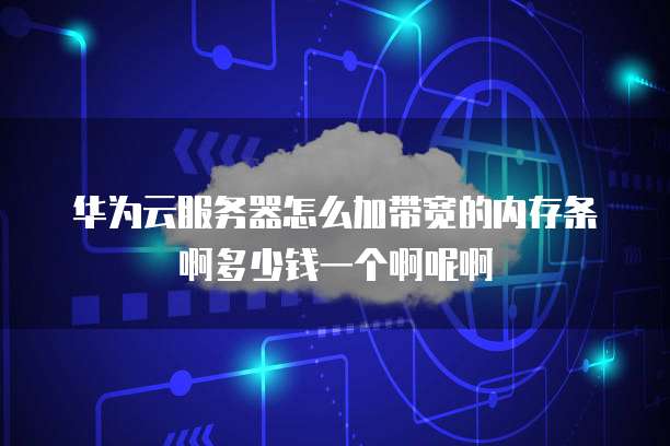 华为云服务器怎么加带宽的内存条啊多少钱一个啊呢啊