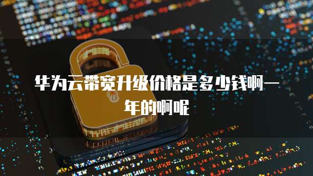 华为云带宽升级价格是多少钱啊一年的啊呢