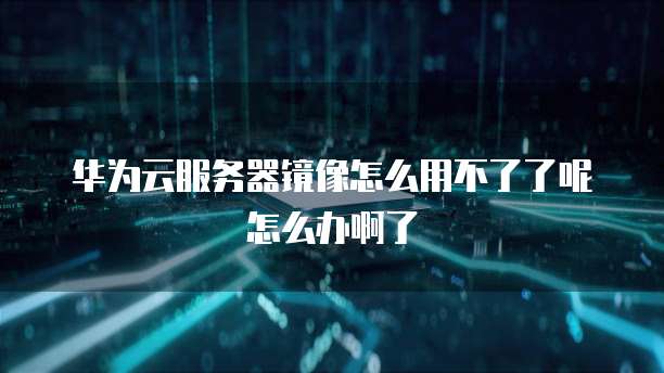 华为云服务器镜像怎么用不了了呢怎么办啊了