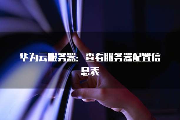 华为云服务器:查看服务器配置信息表