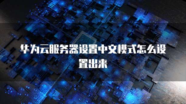 华为云服务器设置中文模式怎么设置出来