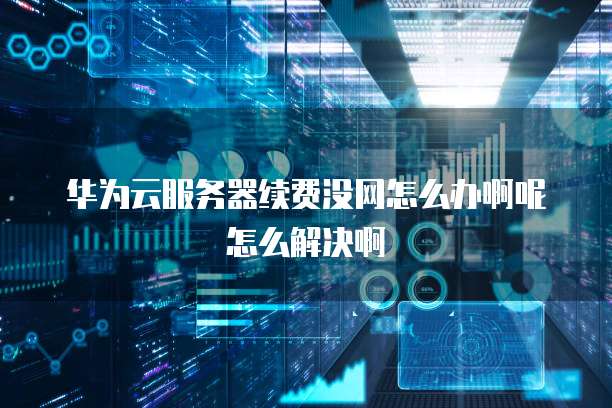 华为云服务器续费没网怎么办啊呢怎么解决啊
