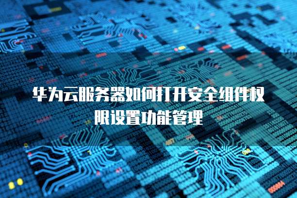 华为云服务器如何打开安全组件权限设置功能管理