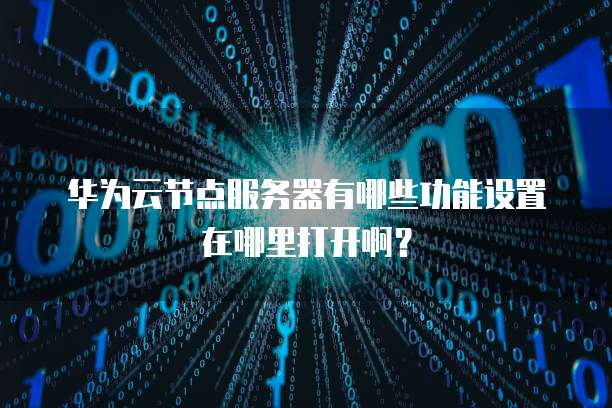 华为云节点服务器有哪些功能设置在哪里打开啊?