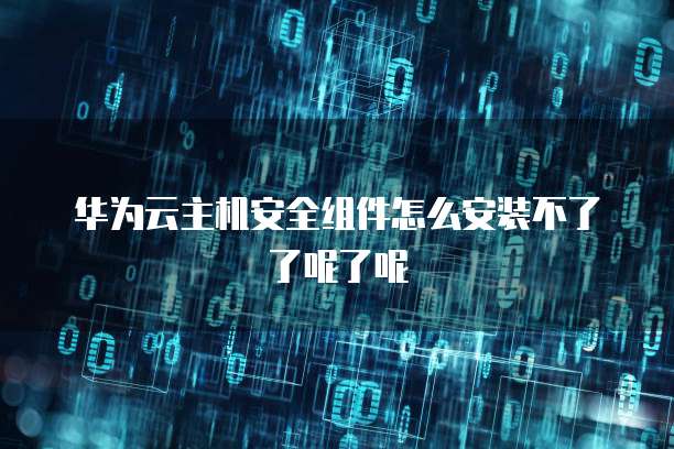 华为云主机安全组件怎么安装不了了呢了呢