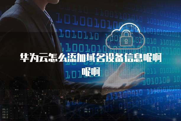 华为云怎么添加域名设备信息呢啊呢啊