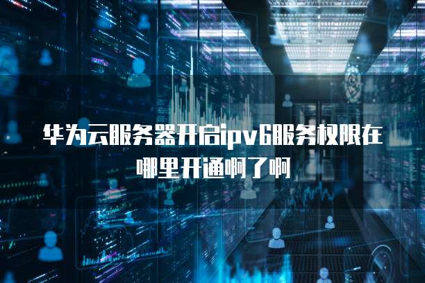华为云服务器开启ipv6服务权限在哪里开通啊了啊