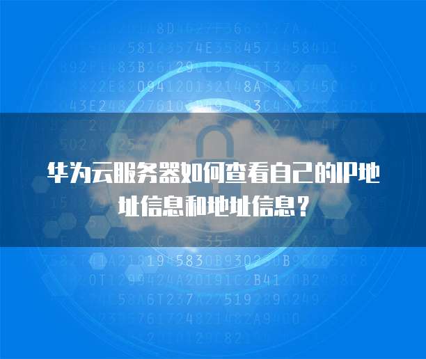 华为云服务器如何查看自己的IP地址信息和地址信息?