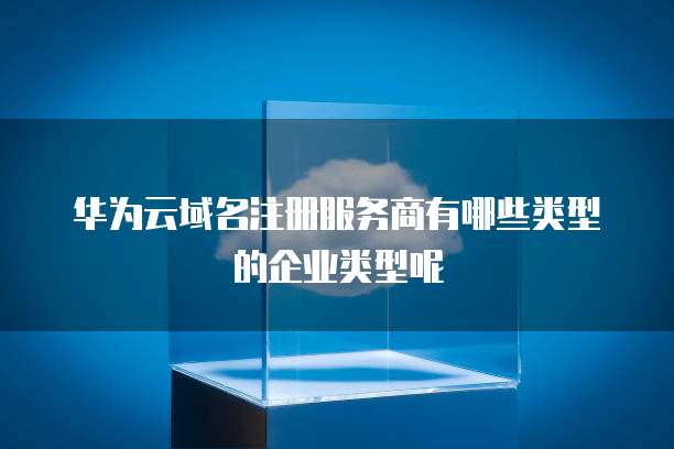 华为云域名注册服务商有哪些类型的企业类型呢