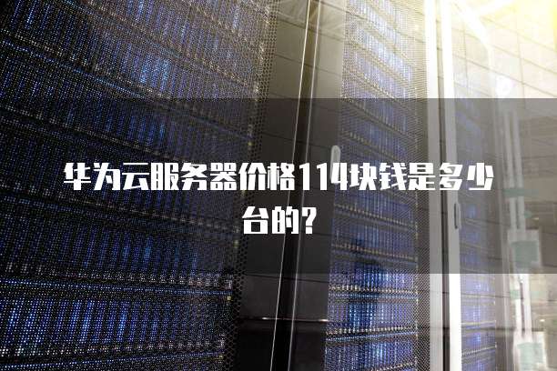 华为云服务器价格114块钱是多少台的？
