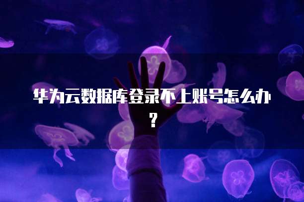 华为云数据库登录不上账号怎么办?