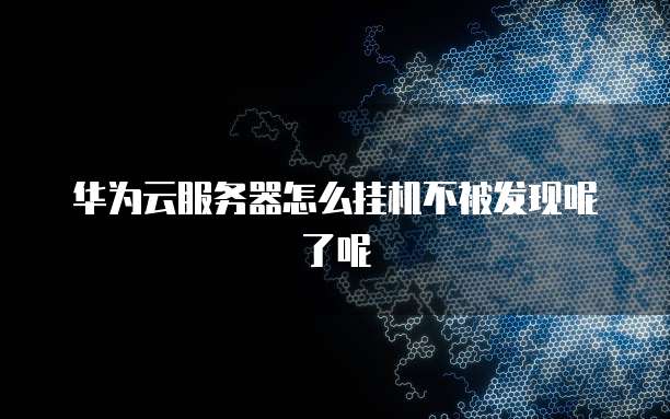 华为云服务器怎么挂机不被发现呢了呢
