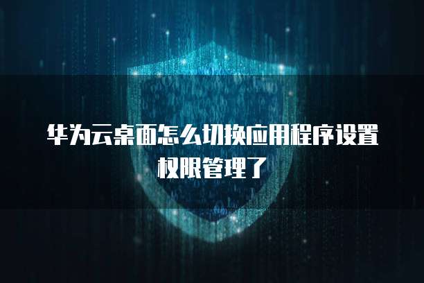 华为云桌面怎么切换应用程序设置权限管理了
