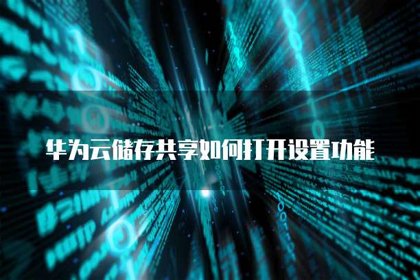 华为云储存共享如何打开设置功能